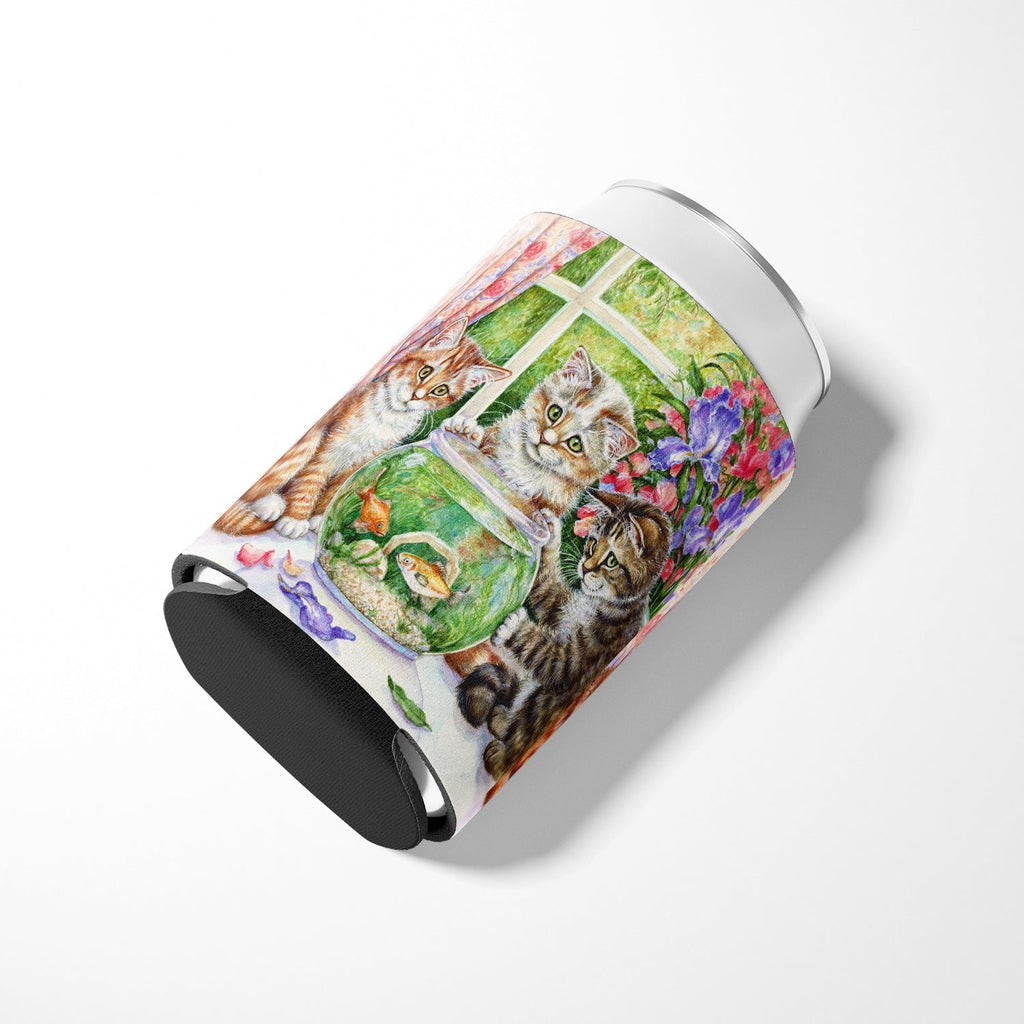 White Tabby by Debbie Cook Can or Bottle Hugger Cooler Sleeve for Standard 12 oz Cans, Insulated Foam Beer & Soda Can Hugger Reusable