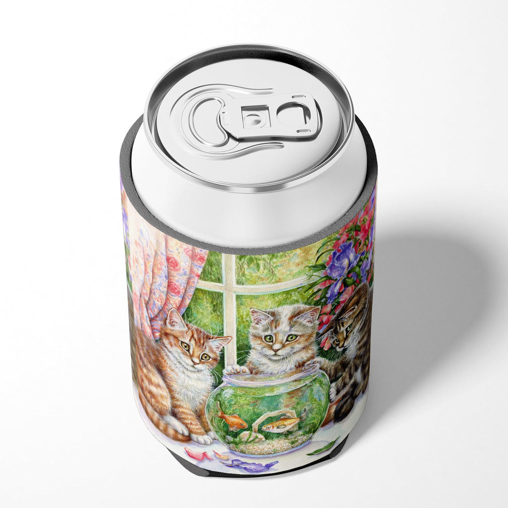 White Tabby by Debbie Cook Can or Bottle Hugger Cooler Sleeve for Standard 12 oz Cans, Insulated Foam Beer & Soda Can Hugger Reusable