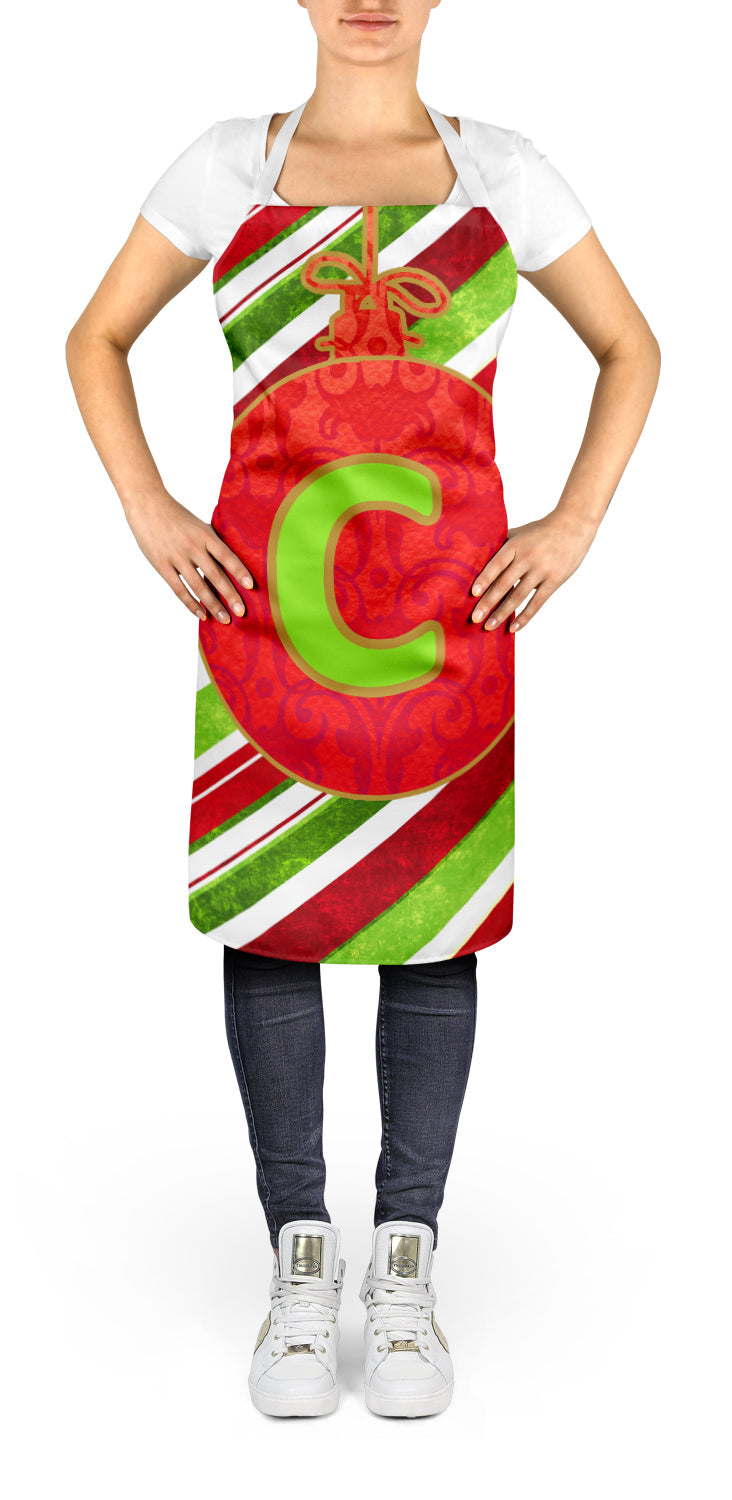 Christmas Oranment Holiday Initial Letter C  Apron Cooking Kitchen Server Baking Crafts Gardening for Adult Women Men, Unisex, Large, Multicolor