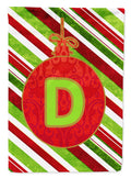 Christmas Oranment Holiday Initial Letter D  House Flag 28x40 Porch Sleeve Pole Decorative Outside Yard Banner Artwork Wall Hanging, Polyester