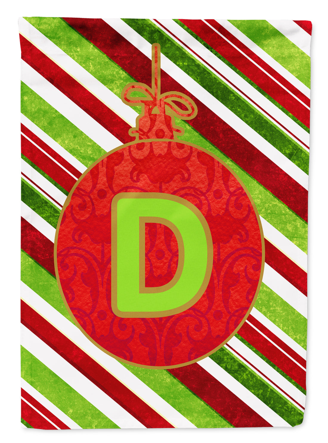 Christmas Oranment Holiday Initial Letter D  House Flag 28x40 Porch Sleeve Pole Decorative Outside Yard Banner Artwork Wall Hanging, Polyester