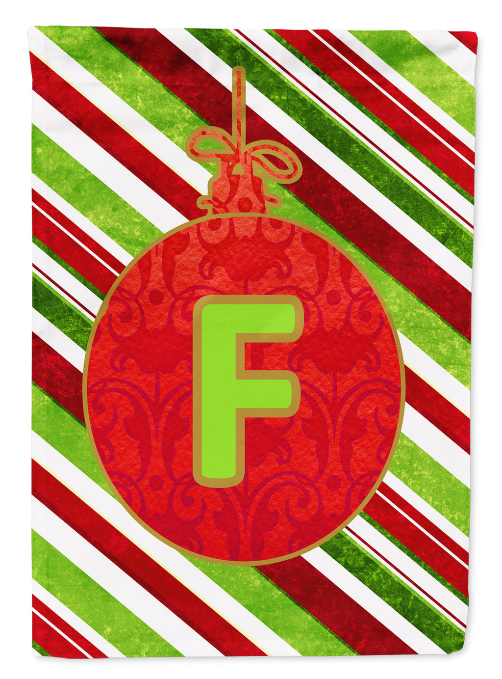 Christmas Oranment Holiday Initial Letter F House Flag 28x40 Porch Sleeve Pole Decorative Outside Yard Banner Artwork Wall Hanging, Polyester