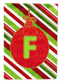 Christmas Oranment Holiday Initial Letter F House Flag 28x40 Porch Sleeve Pole Decorative Outside Yard Banner Artwork Wall Hanging, Polyester