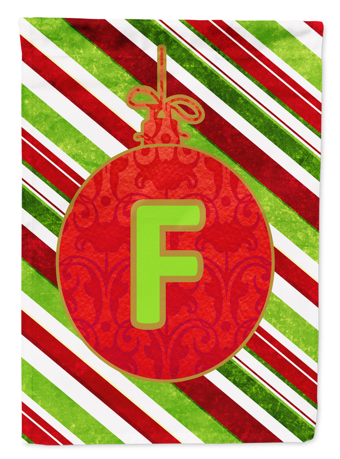 Christmas Oranment Holiday Initial Letter F House Flag 28x40 Porch Sleeve Pole Decorative Outside Yard Banner Artwork Wall Hanging, Polyester