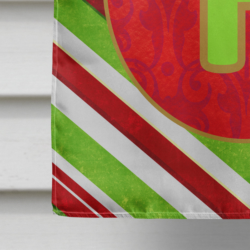Christmas Oranment Holiday Initial Letter F House Flag 28x40 Porch Sleeve Pole Decorative Outside Yard Banner Artwork Wall Hanging, Polyester