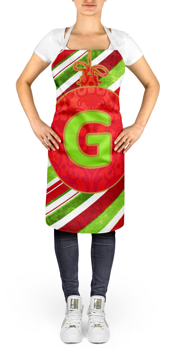 Christmas Oranment Holiday Initial Letter G Apron Cooking Kitchen Server Baking Crafts Gardening for Adult Women Men, Unisex, Large, Multicolor