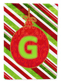 Christmas Oranment Holiday Initial Letter G House Flag 28x40 Porch Sleeve Pole Decorative Outside Yard Banner Artwork Wall Hanging, Polyester