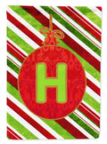 Christmas Oranment Holiday Initial Letter H House Flag 28x40 Porch Sleeve Pole Decorative Outside Yard Banner Artwork Wall Hanging, Polyester