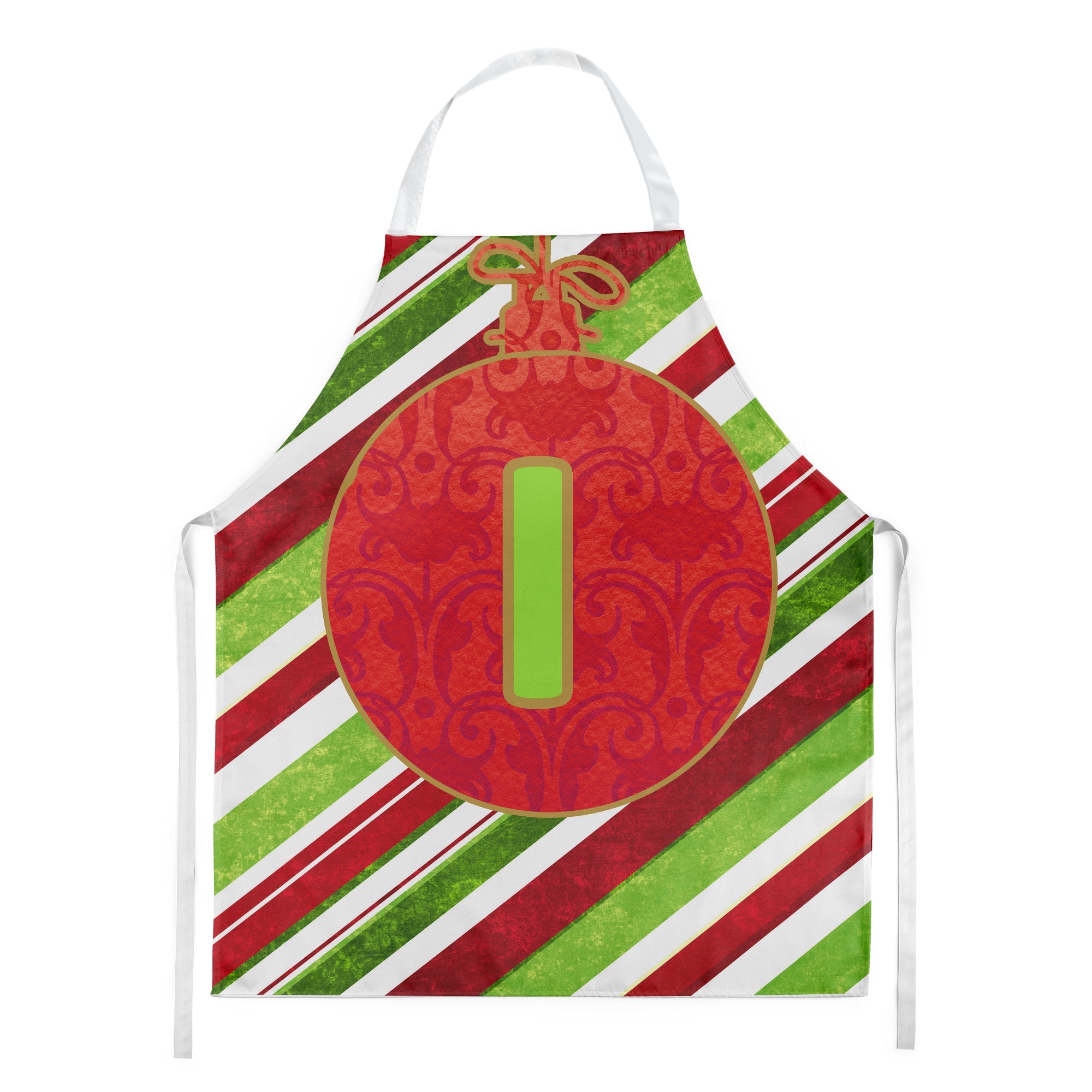 Christmas Oranment Holiday Initial Letter I Apron Cooking Kitchen Server Baking Crafts Gardening for Adult Women Men, Unisex, Large, Multicolor
