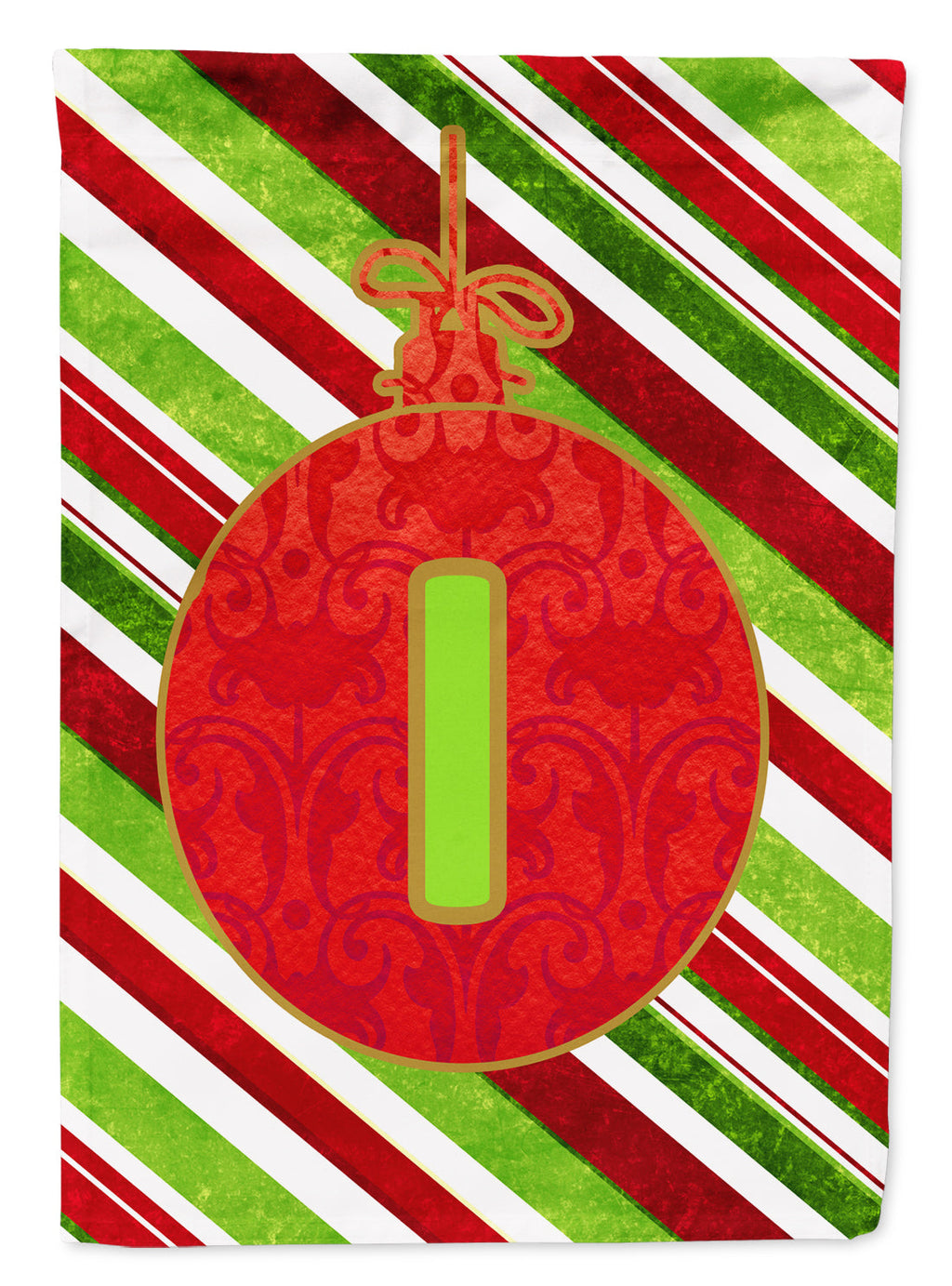 Christmas Oranment Holiday Initial Letter I House Flag 28x40 Porch Sleeve Pole Decorative Outside Yard Banner Artwork Wall Hanging, Polyester