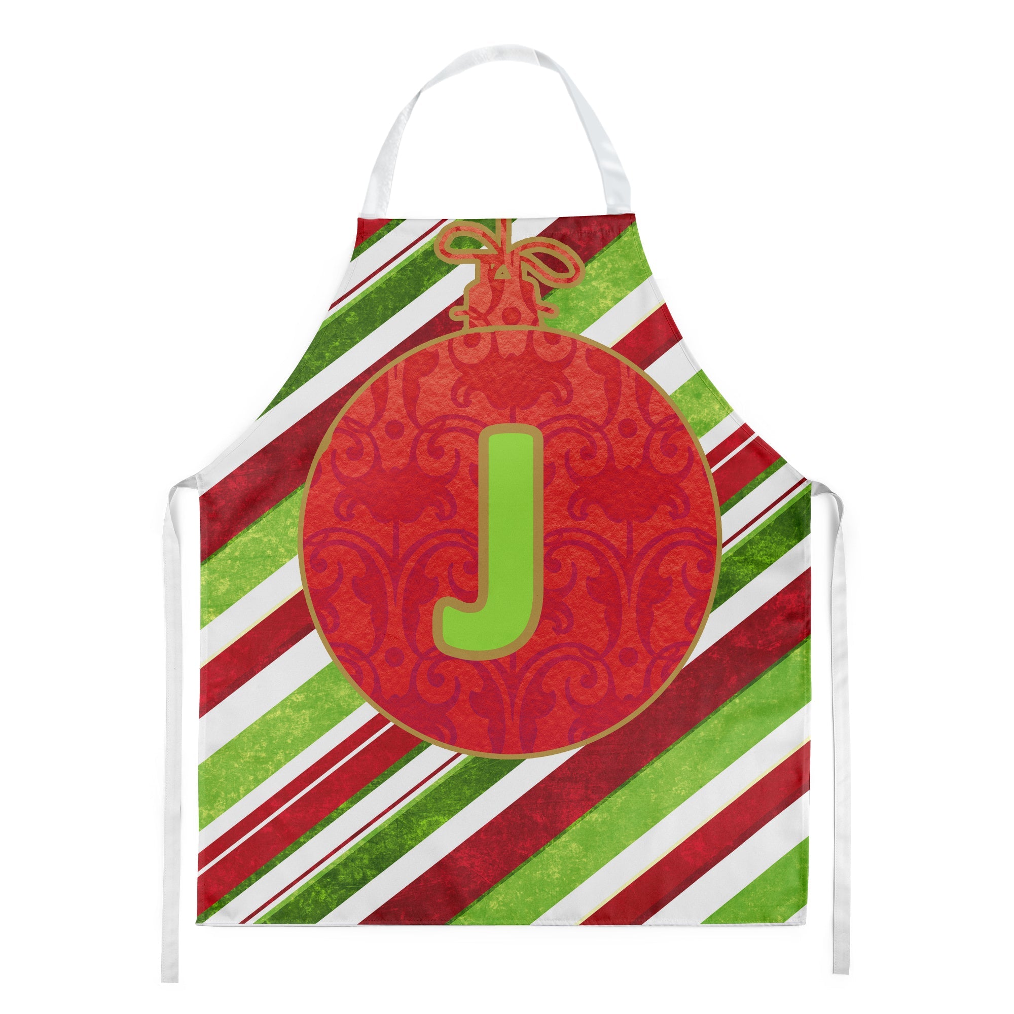 Christmas Oranment Holiday Initial Letter J Apron Cooking Kitchen Server Baking Crafts Gardening for Adult Women Men, Unisex, Large, Multicolor