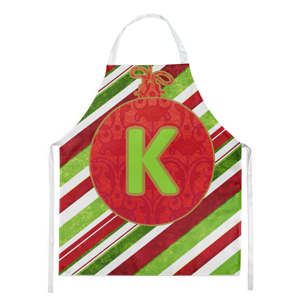 Christmas Oranment Holiday Initial Letter K Apron Cooking Kitchen Server Baking Crafts Gardening for Adult Women Men, Unisex, Large, Multicolor