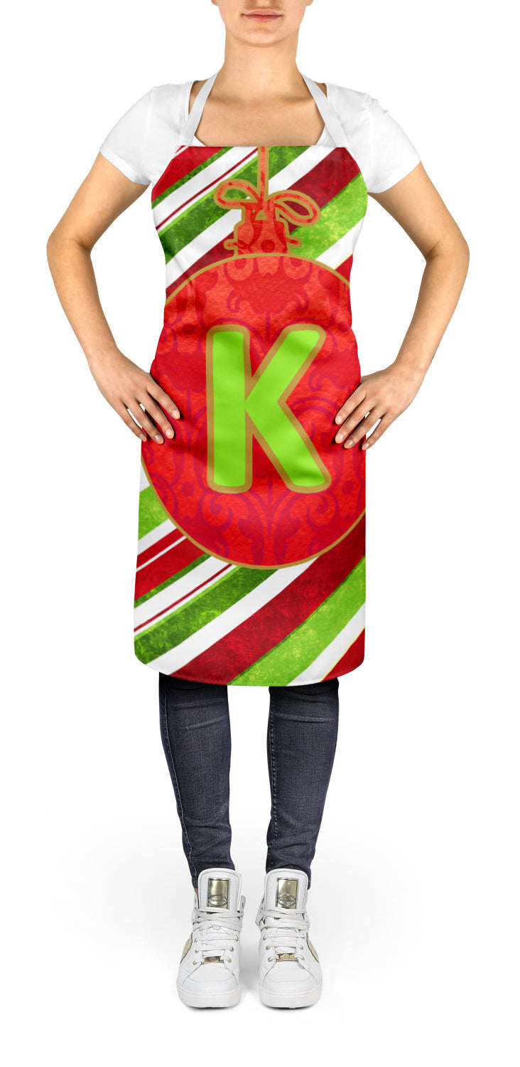 Christmas Oranment Holiday Initial Letter K Apron Cooking Kitchen Server Baking Crafts Gardening for Adult Women Men, Unisex, Large, Multicolor