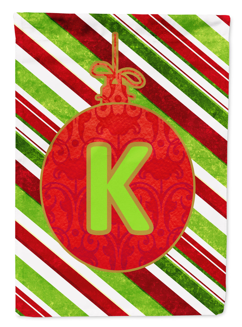 Christmas Oranment Holiday Initial Letter K House Flag 28x40 Porch Sleeve Pole Decorative Outside Yard Banner Artwork Wall Hanging, Polyester
