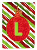 Christmas Oranment Holiday Initial Letter L House Flag 28x40 Porch Sleeve Pole Decorative Outside Yard Banner Artwork Wall Hanging, Polyester