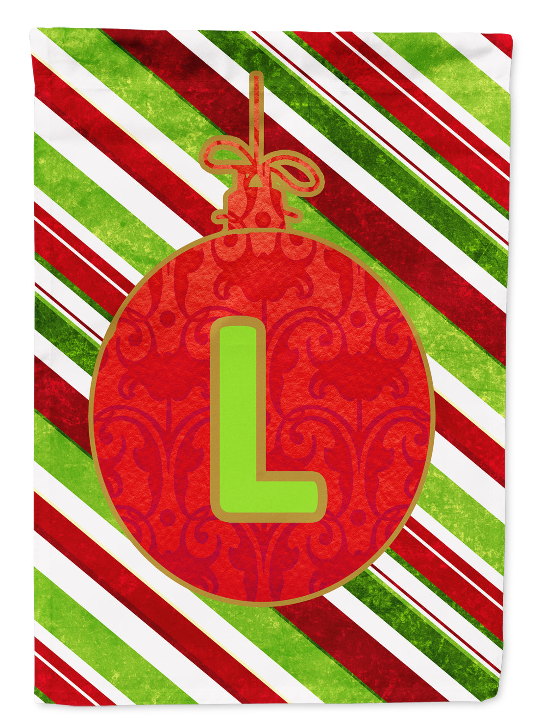 Christmas Oranment Holiday Initial Letter L House Flag 28x40 Porch Sleeve Pole Decorative Outside Yard Banner Artwork Wall Hanging, Polyester