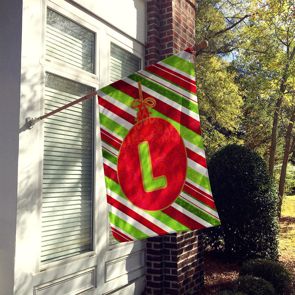 Christmas Oranment Holiday Initial Letter L House Flag 28x40 Porch Sleeve Pole Decorative Outside Yard Banner Artwork Wall Hanging, Polyester