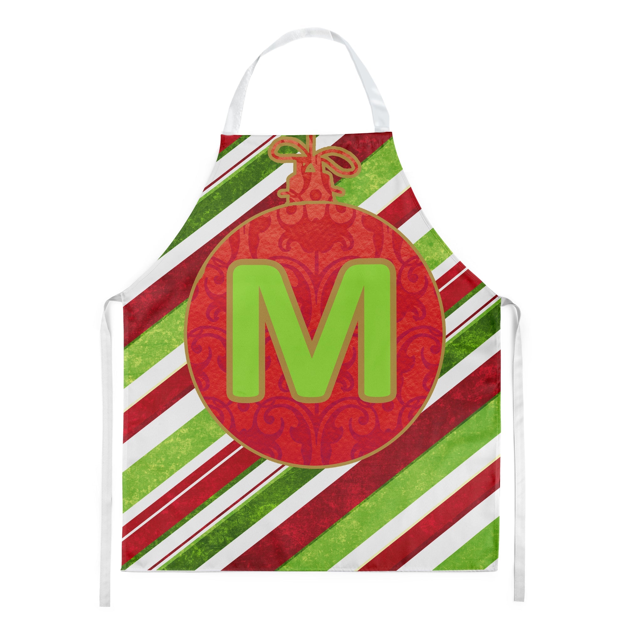 Christmas Oranment Holiday Initial Letter M Apron Cooking Kitchen Server Baking Crafts Gardening for Adult Women Men, Unisex, Large, Multicolor