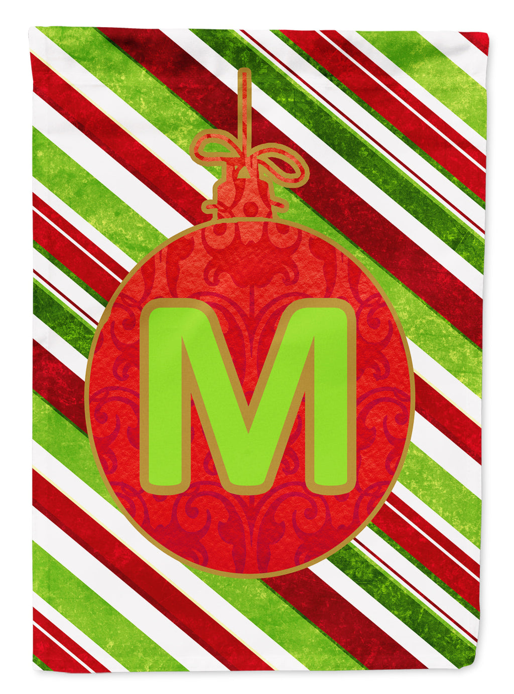 Christmas Oranment Holiday Initial Letter M House Flag 28x40 Porch Sleeve Pole Decorative Outside Yard Banner Artwork Wall Hanging, Polyester