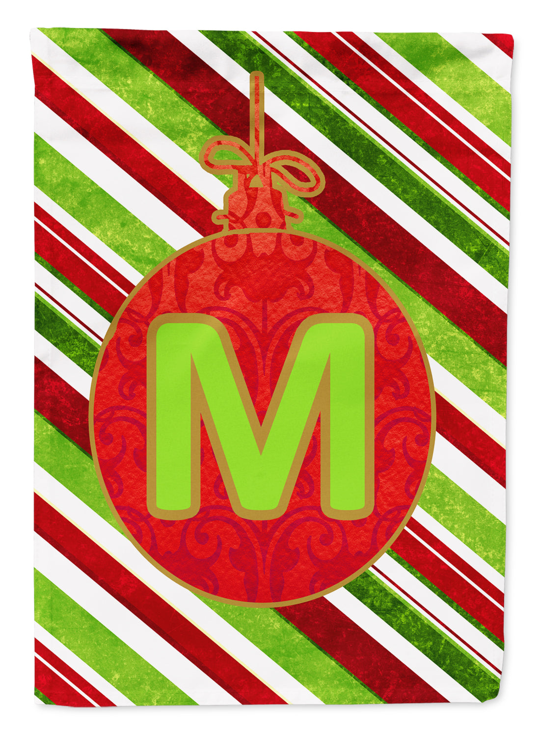 Christmas Oranment Holiday Initial Letter M House Flag 28x40 Porch Sleeve Pole Decorative Outside Yard Banner Artwork Wall Hanging, Polyester