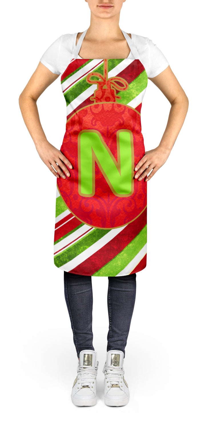 Christmas Oranment Holiday Initial Letter N Apron Cooking Kitchen Server Baking Crafts Gardening for Adult Women Men, Unisex, Large, Multicolor