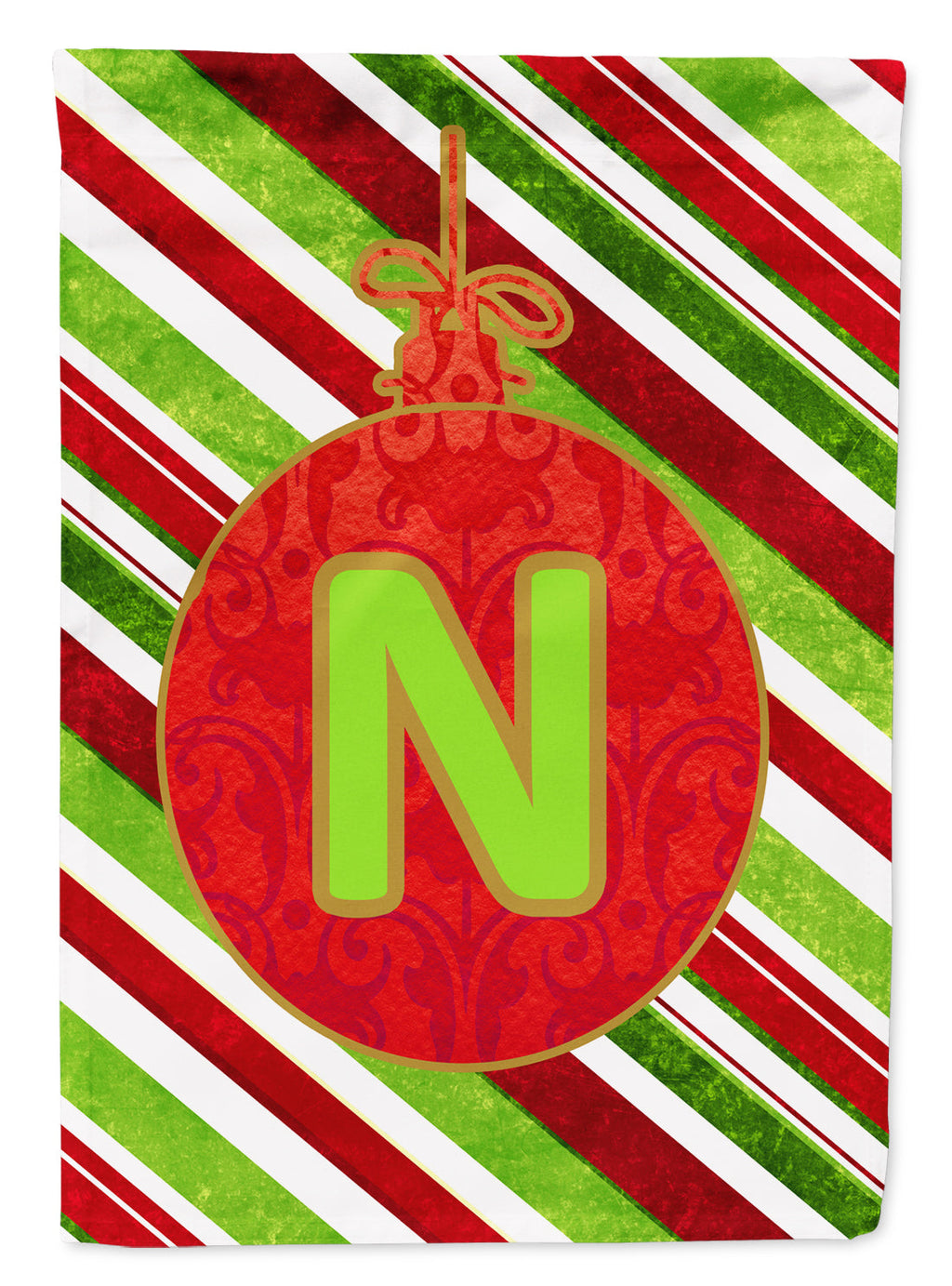 Christmas Oranment Holiday Initial Letter N House Flag 28x40 Porch Sleeve Pole Decorative Outside Yard Banner Artwork Wall Hanging, Polyester