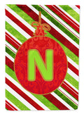 Christmas Oranment Holiday Initial Letter N House Flag 28x40 Porch Sleeve Pole Decorative Outside Yard Banner Artwork Wall Hanging, Polyester