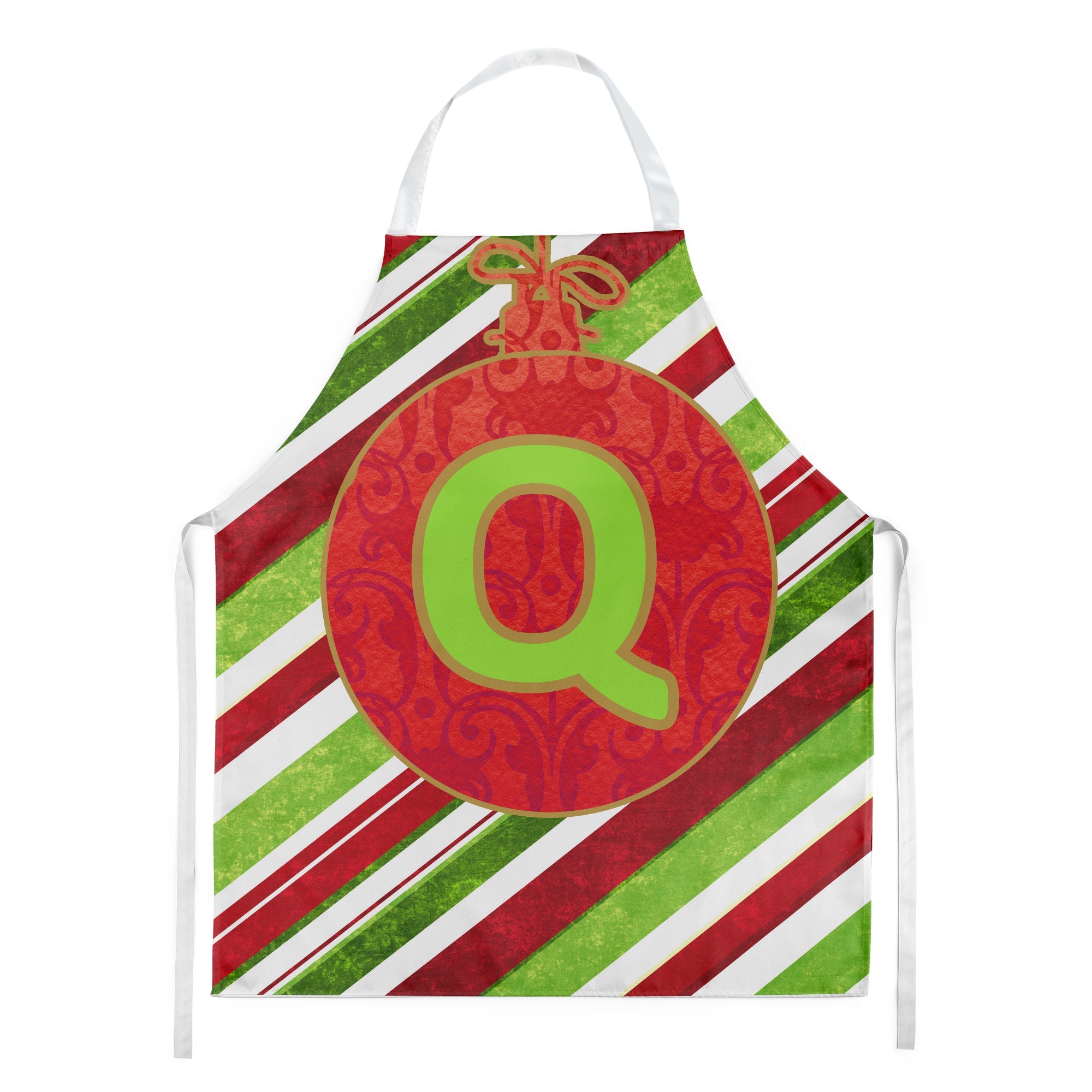 Christmas Oranment Holiday Initial Letter Q Apron Cooking Kitchen Server Baking Crafts Gardening for Adult Women Men, Unisex, Large, Multicolor