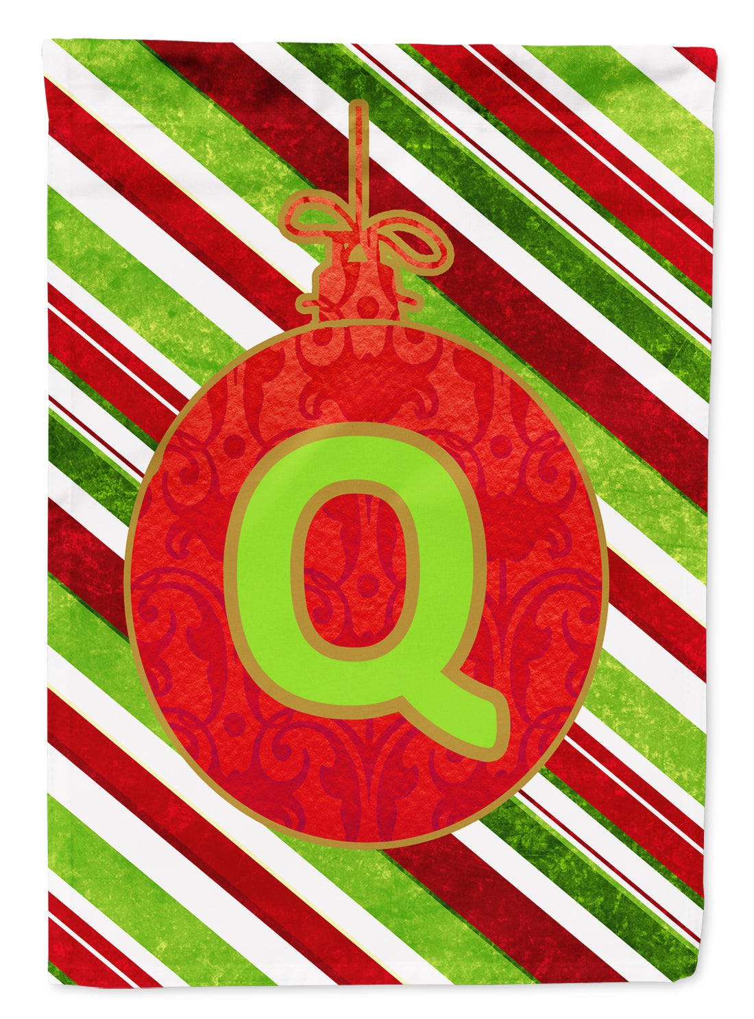 Christmas Oranment Holiday Initial Letter Q House Flag 28x40 Porch Sleeve Pole Decorative Outside Yard Banner Artwork Wall Hanging, Polyester