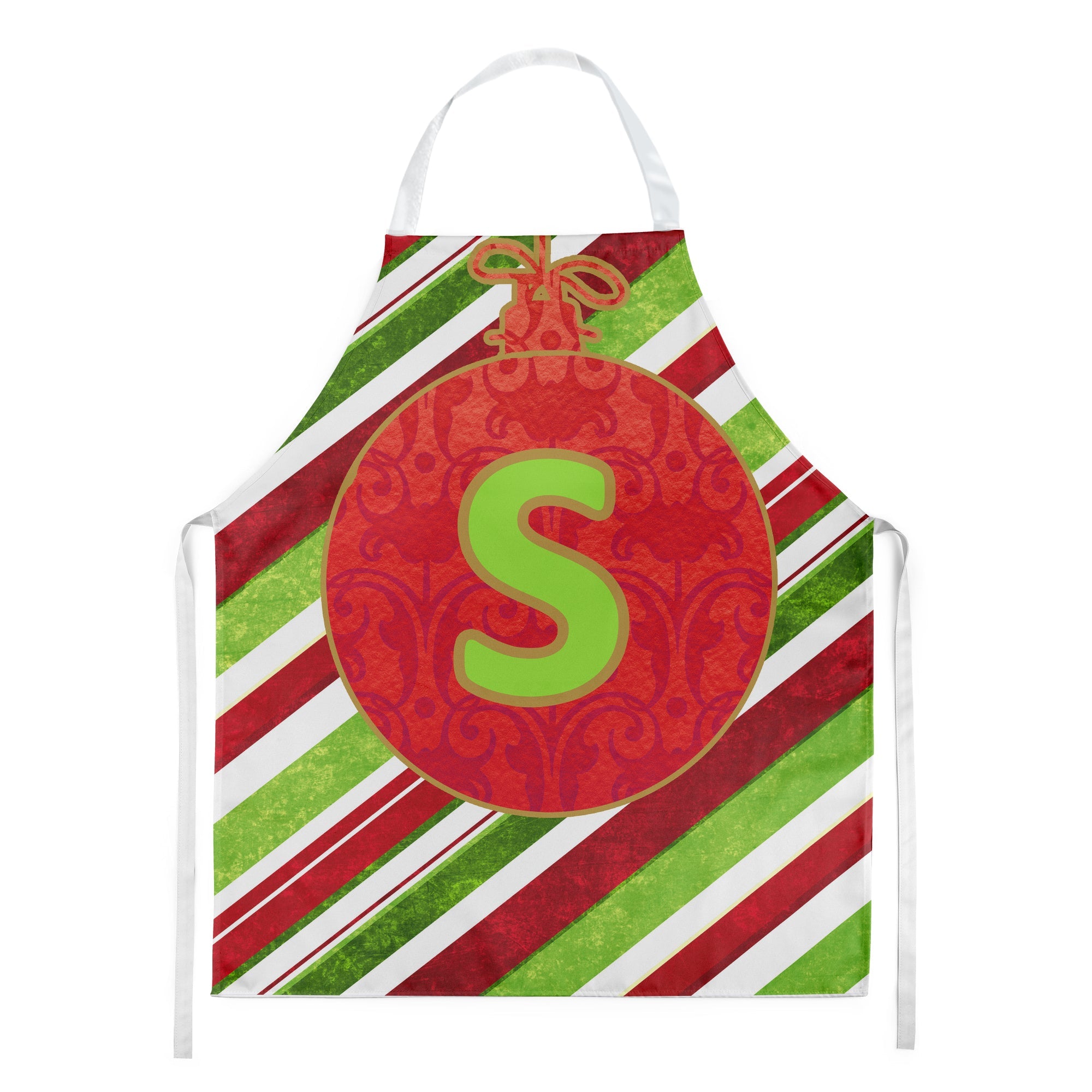 Christmas Oranment Holiday Initial Letter S Apron Cooking Kitchen Server Baking Crafts Gardening for Adult Women Men, Unisex, Large, Multicolor