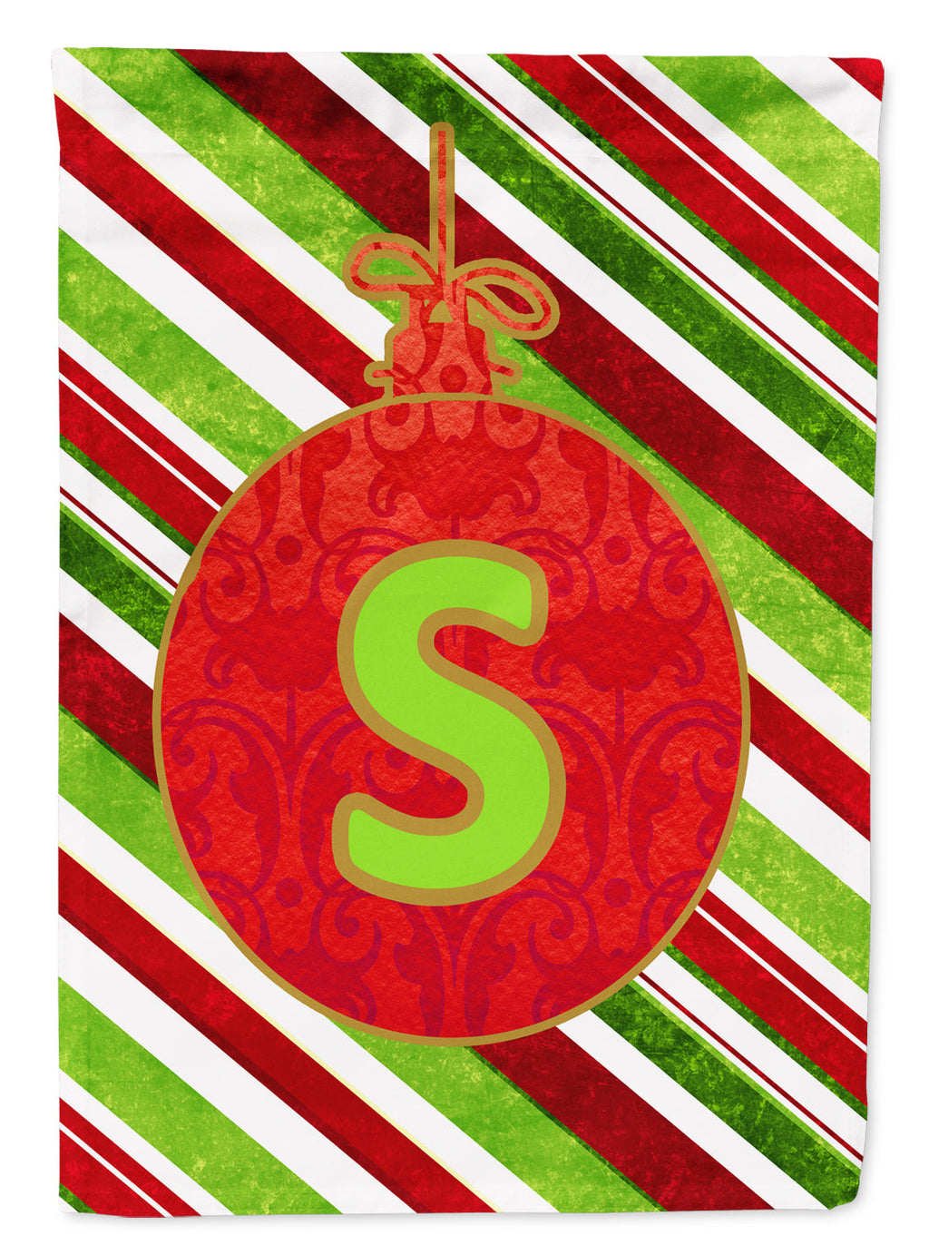 Christmas Oranment Holiday Initial Letter S House Flag 28x40 Porch Sleeve Pole Decorative Outside Yard Banner Artwork Wall Hanging, Polyester