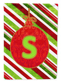 Christmas Oranment Holiday Initial Letter S House Flag 28x40 Porch Sleeve Pole Decorative Outside Yard Banner Artwork Wall Hanging, Polyester