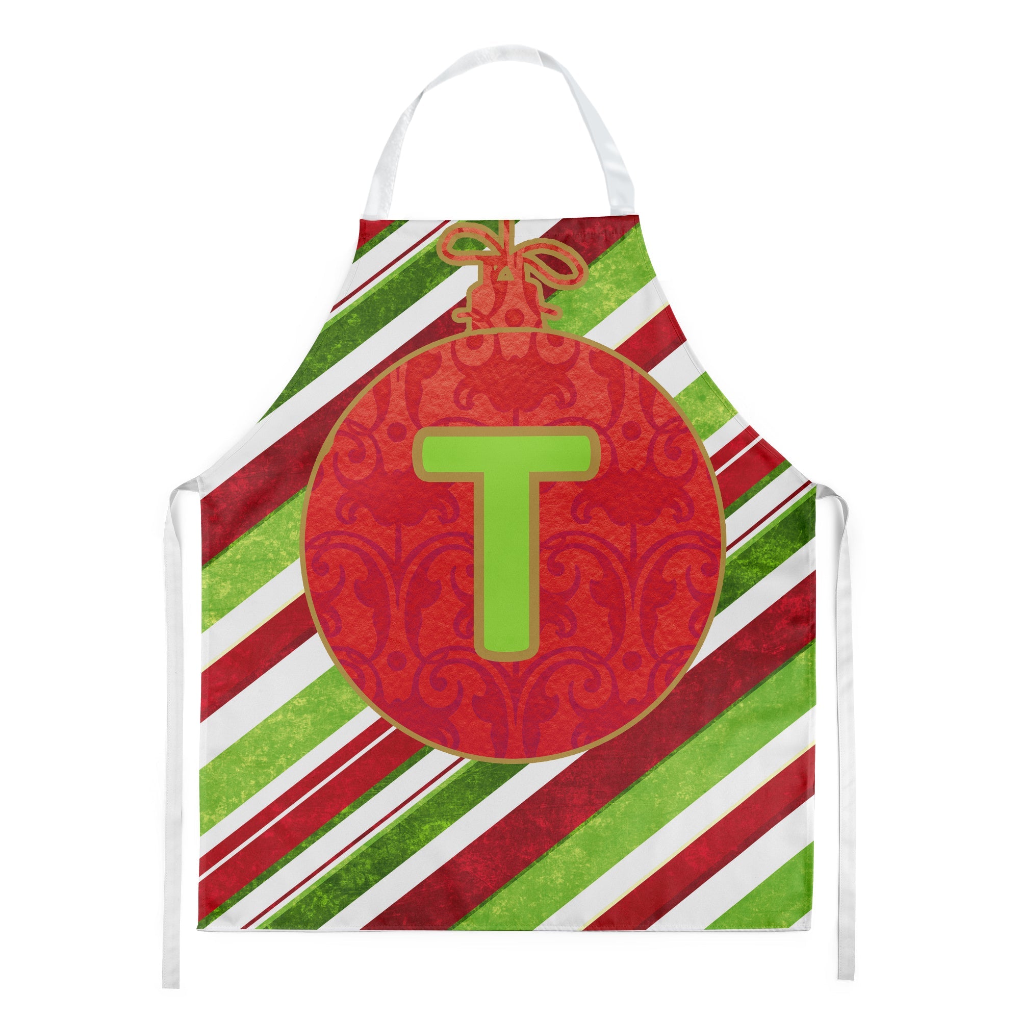 Christmas Oranment Holiday Initial Letter T Apron Cooking Kitchen Server Baking Crafts Gardening for Adult Women Men, Unisex, Large, Multicolor