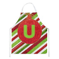 Christmas Oranment Holiday Initial Letter U Apron Cooking Kitchen Server Baking Crafts Gardening for Adult Women Men, Unisex, Large, Multicolor