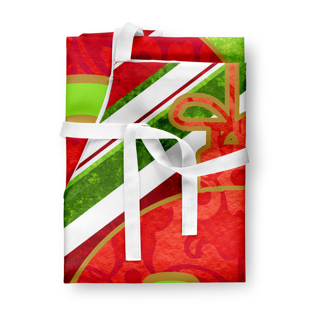 Christmas Oranment Holiday Initial Letter U Apron Cooking Kitchen Server Baking Crafts Gardening for Adult Women Men, Unisex, Large, Multicolor