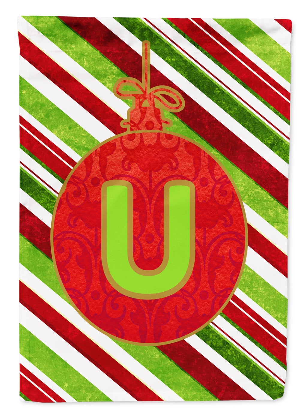 Christmas Oranment Holiday Initial Letter U House Flag 28x40 Porch Sleeve Pole Decorative Outside Yard Banner Artwork Wall Hanging, Polyester