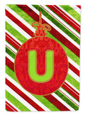 Christmas Oranment Holiday Initial Letter U House Flag 28x40 Porch Sleeve Pole Decorative Outside Yard Banner Artwork Wall Hanging, Polyester