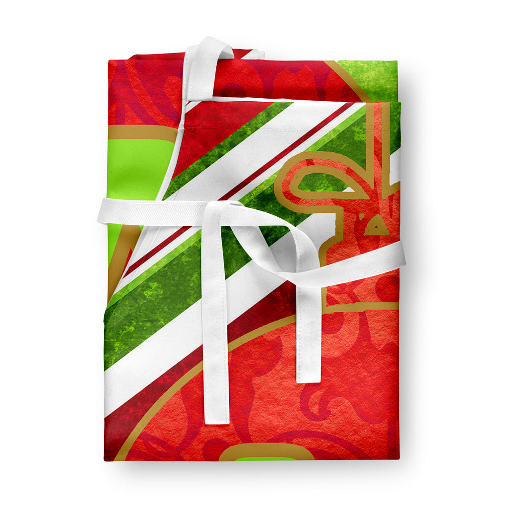 Christmas Oranment Holiday Initial Letter V Apron Cooking Kitchen Server Baking Crafts Gardening for Adult Women Men, Unisex, Large, Multicolor
