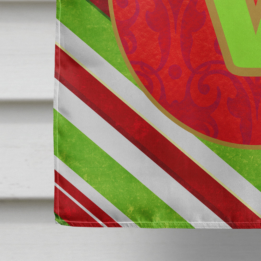 Christmas Oranment Holiday Initial Letter V House Flag 28x40 Porch Sleeve Pole Decorative Outside Yard Banner Artwork Wall Hanging, Polyester