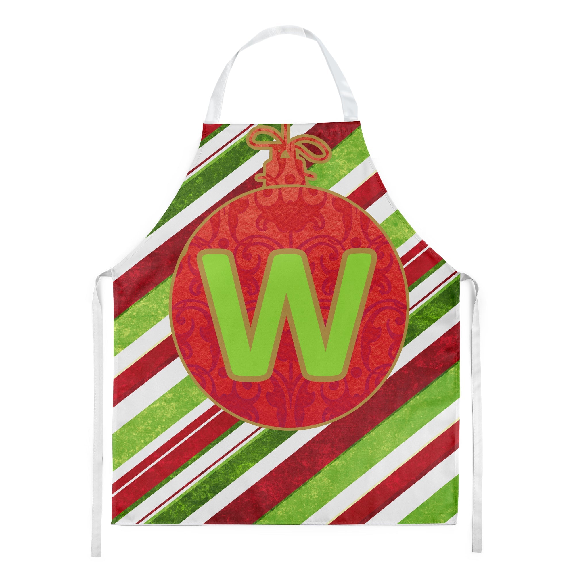 Christmas Oranment Holiday Initial Letter W Apron Cooking Kitchen Server Baking Crafts Gardening for Adult Women Men, Unisex, Large, Multicolor