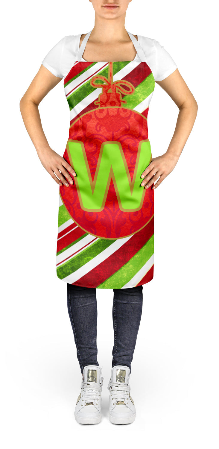 Christmas Oranment Holiday Initial Letter W Apron Cooking Kitchen Server Baking Crafts Gardening for Adult Women Men, Unisex, Large, Multicolor