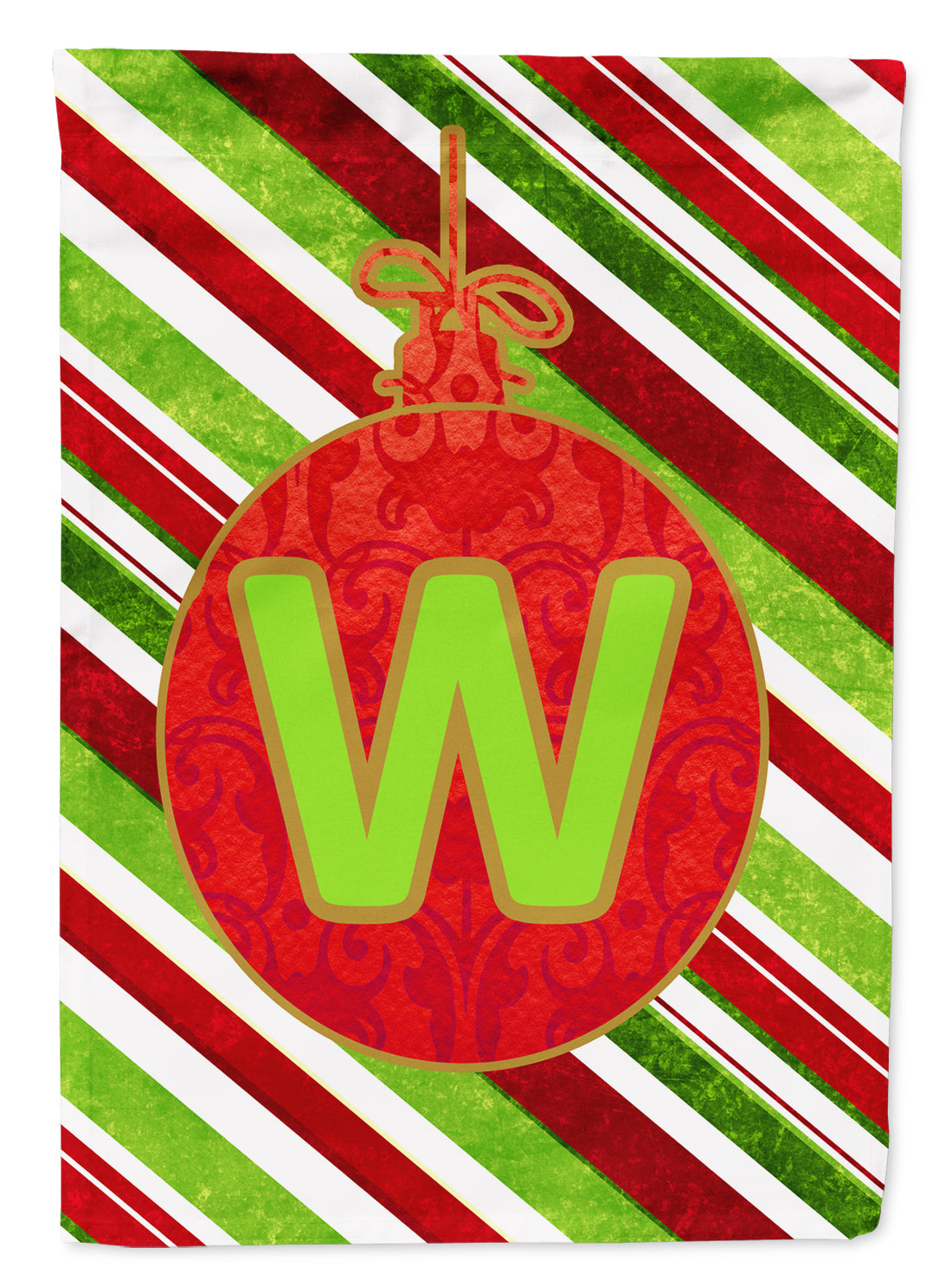 Christmas Oranment Holiday Initial Letter W House Flag 28x40 Porch Sleeve Pole Decorative Outside Yard Banner Artwork Wall Hanging, Polyester
