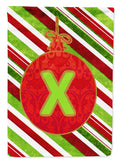 Christmas Oranment Holiday Initial Letter X House Flag 28x40 Porch Sleeve Pole Decorative Outside Yard Banner Artwork Wall Hanging, Polyester