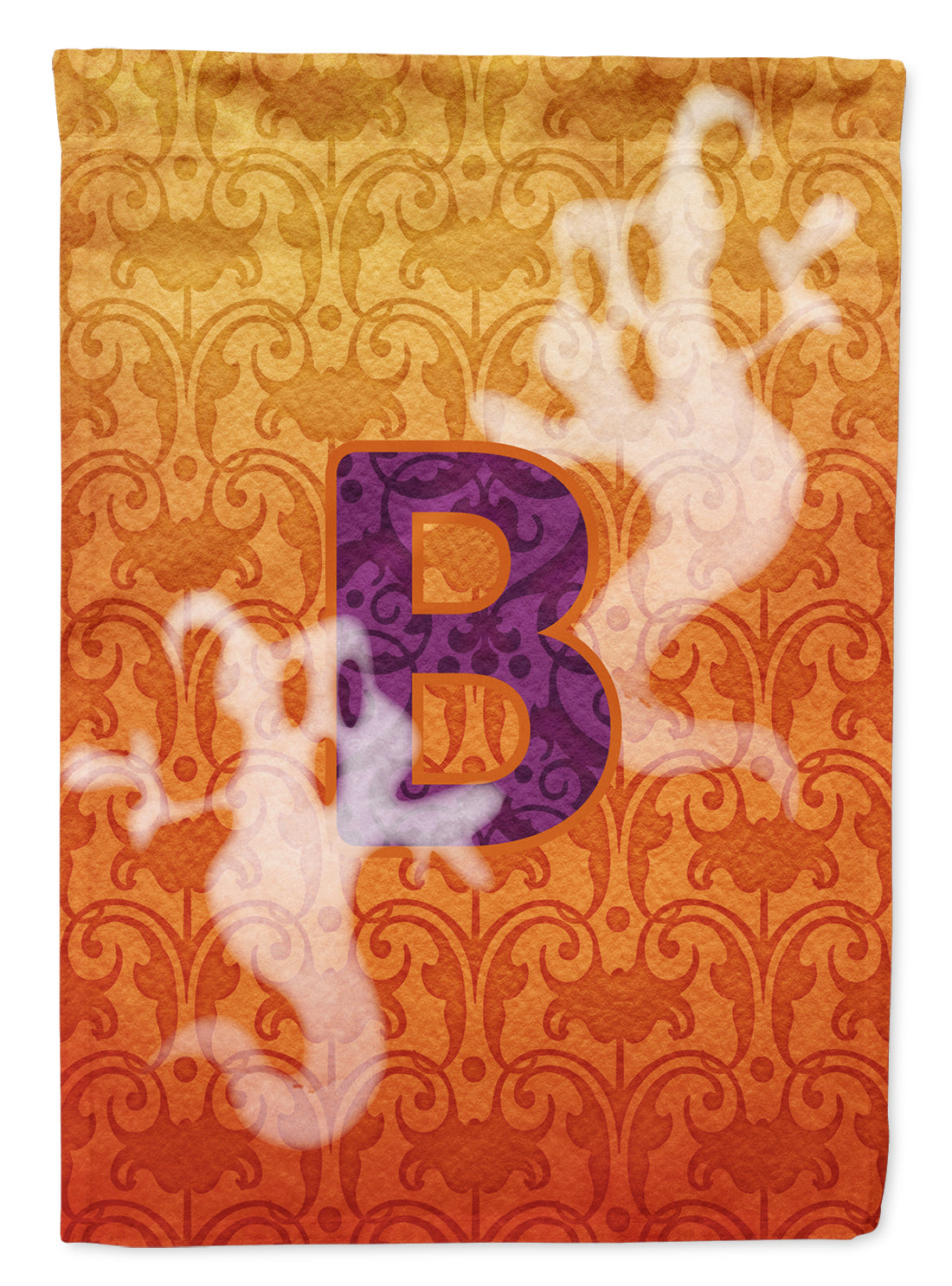Halloween Ghost Letter B House Flag 28x40 Porch Sleeve Pole Decorative Outside Yard Banner Artwork Wall Hanging, Polyester