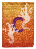 Halloween Ghost Letter C House Flag 28x40 Porch Sleeve Pole Decorative Outside Yard Banner Artwork Wall Hanging, Polyester