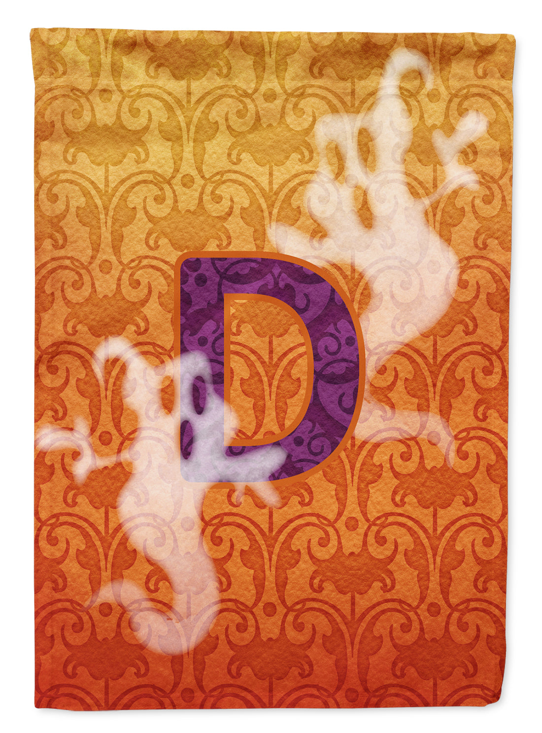 Halloween Ghost Letter D House Flag 28x40 Porch Sleeve Pole Decorative Outside Yard Banner Artwork Wall Hanging, Polyester