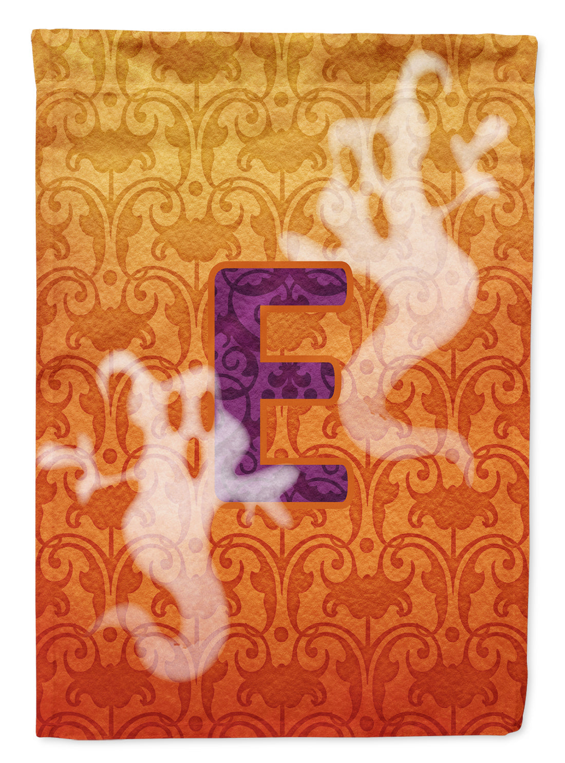Halloween Ghost Letter E House Flag 28x40 Porch Sleeve Pole Decorative Outside Yard Banner Artwork Wall Hanging, Polyester