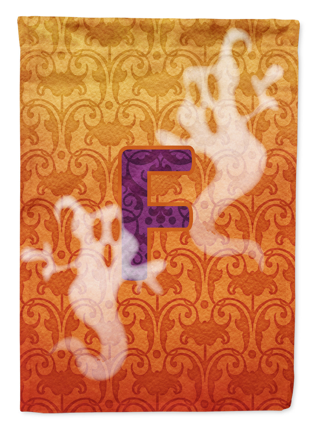 Halloween Ghost Letter F House Flag 28x40 Porch Sleeve Pole Decorative Outside Yard Banner Artwork Wall Hanging, Polyester