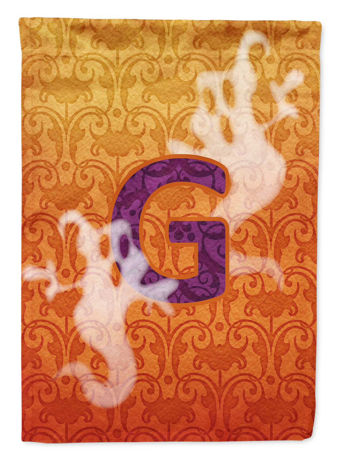 Halloween Ghost Letter G House Flag 28x40 Porch Sleeve Pole Decorative Outside Yard Banner Artwork Wall Hanging, Polyester