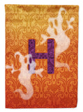 Halloween Ghost Letter H House Flag 28x40 Porch Sleeve Pole Decorative Outside Yard Banner Artwork Wall Hanging, Polyester